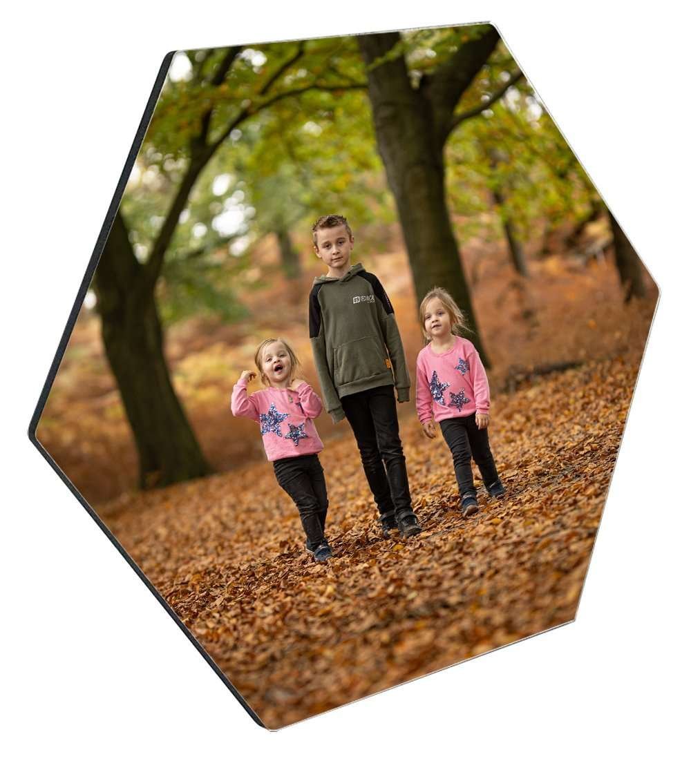 ChromaLuxe hexagon houten fotopaneel